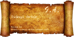 Iványi Artúr névjegykártya